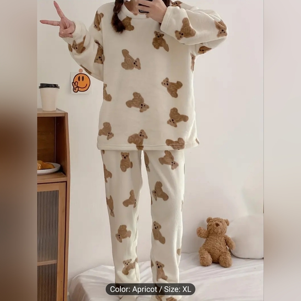 NIP Amazing Plush Soft Teddy Bear Warm Pajamas Xl - Picture 5 of 9
